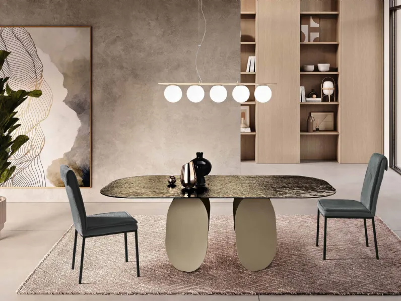 Tavolo Maya in vetro martellato di Capodarte