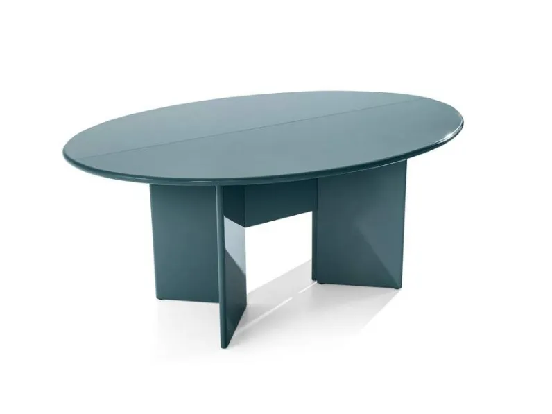 Tavolo consolle allungabile Antella in laccato lucido petrolio di Cassina