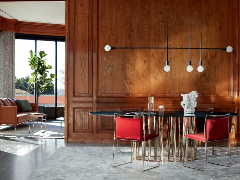 Tavolo Boboli con piano in marmo e base in alluminio verniciato di Cassina