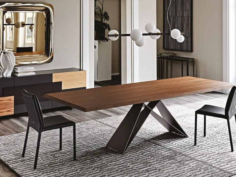 Tavolo allungabile con piano in noce Premier Wood Drive di Cattelan Italia