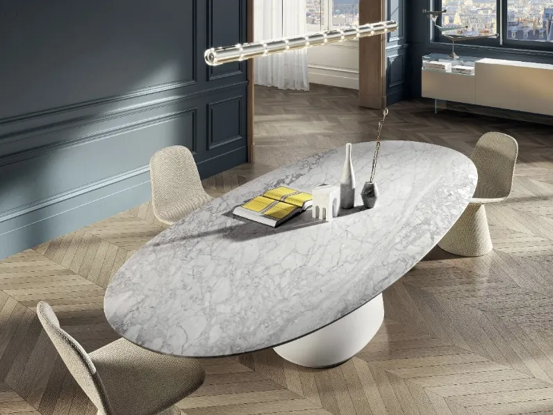 Tavolo Chapeau 2887M in marmo di Lago