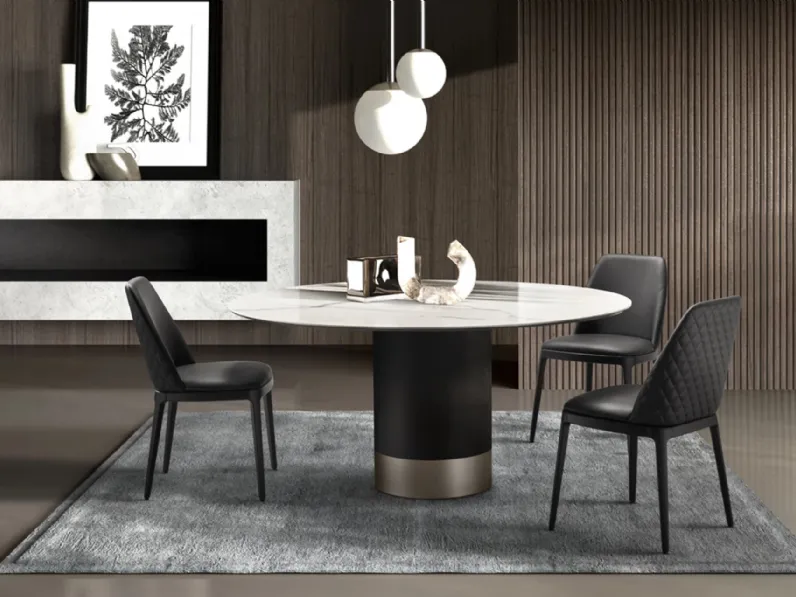 Tavolo Cilindro con top in ceramica di Eforma
