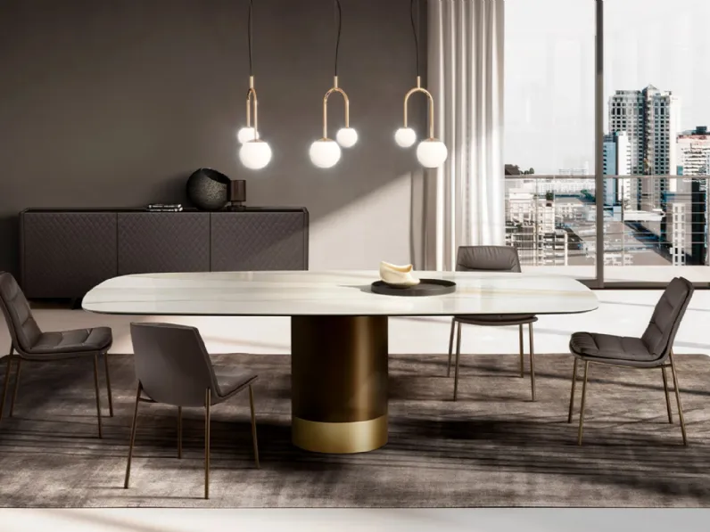 Tavolo Cilindro con top in ceramica di Eforma