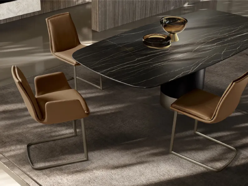 Tavolo Cilindro con top in ceramica di Eforma