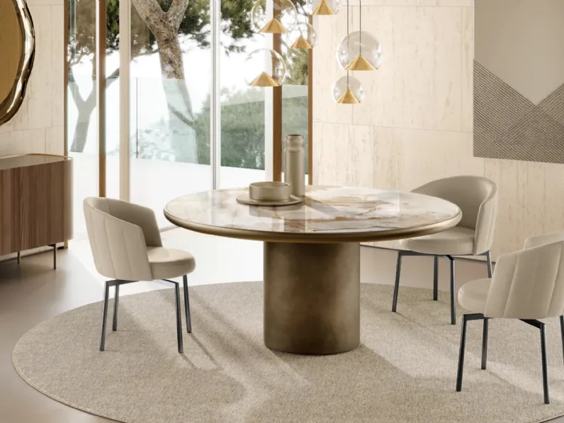 Tavolo Cilindro con top in ceramica king di Eforma