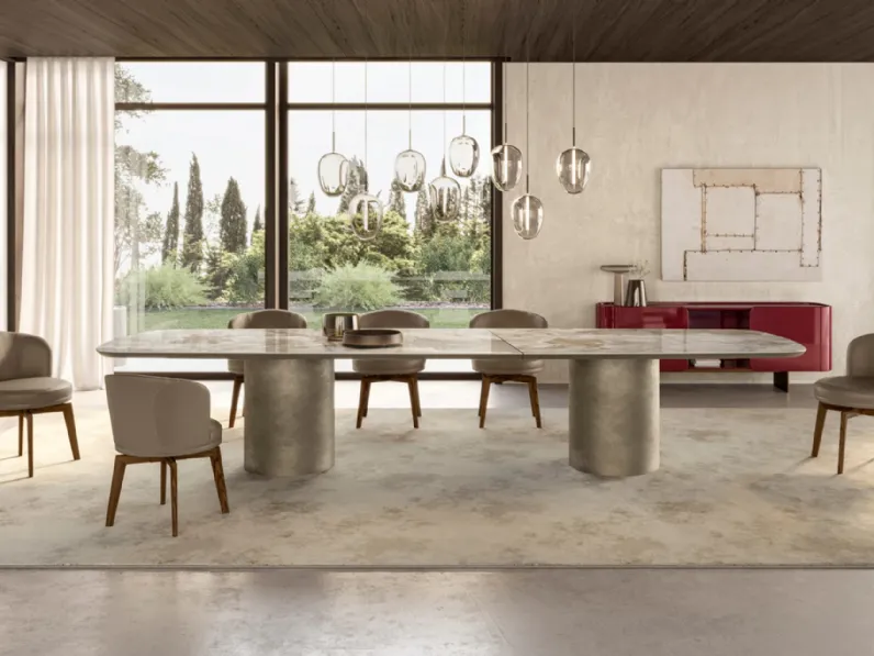 Tavolo Cilindro XL con top in ceramica di Eforma