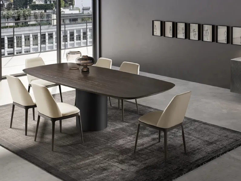 Tavolo Cilindro con top in legno di Eforma