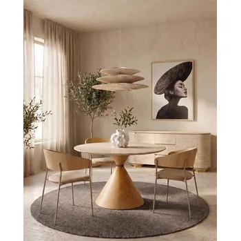 Tavolo Cono Travertin in gres effetto marmo di Kare Design