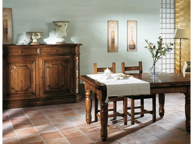 Tavolo allungabile in legno con gambe tornite Daylight 01 di Salaiolo