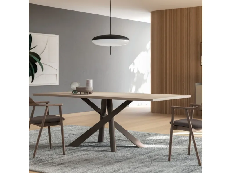 Tavolo Diago con top in dekor Avana di Orme