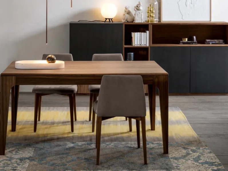 Tavolo allungabile in noce canaletto Domino di Modesign