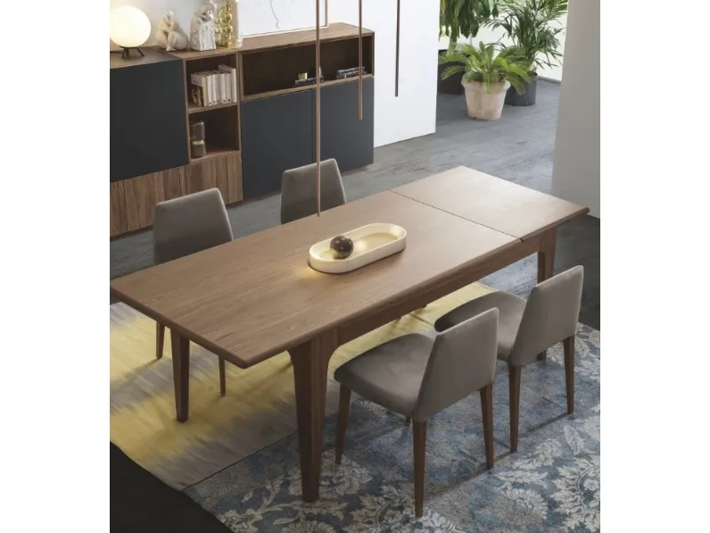 Tavolo allungabile in noce canaletto Domino di Modesign