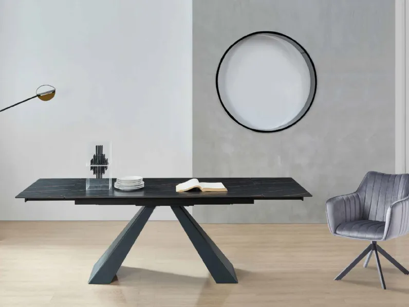 Tavolo Easy 2|4 IC350 in pietra sinterizzata di Imba Srl