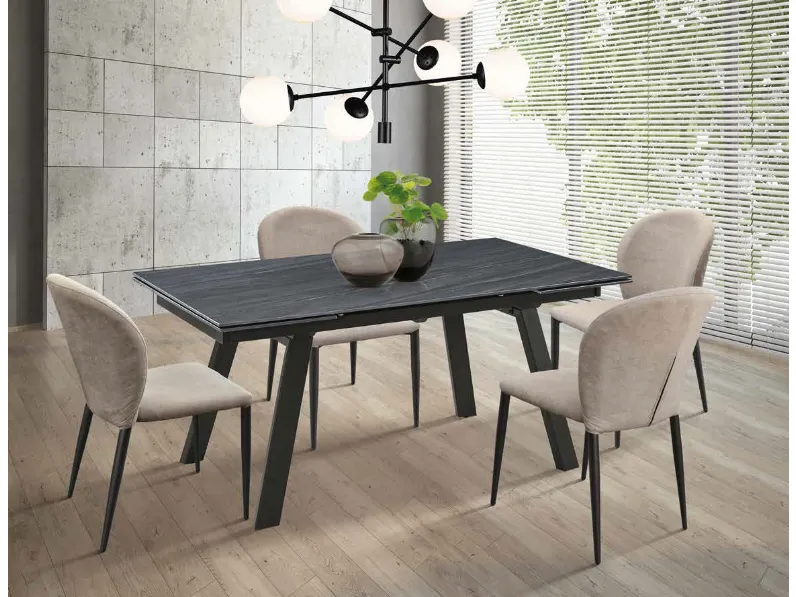 Tavolo Easy 2|4 IC357 in pietra sinterizzata di Imba Srl