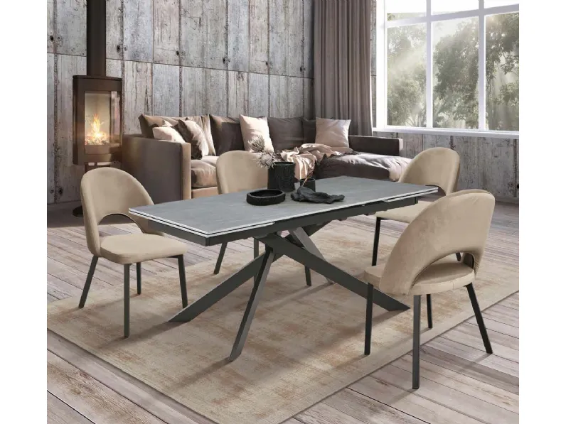 Tavolo Easy 2|4 IC359 in pietra sinterizzata di Imba Srl