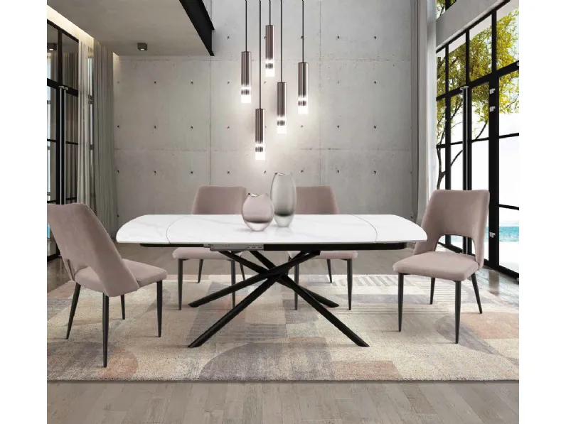 Tavolo allungabile con top in ceramica Easy 2|4 IC360 di Imba Srl