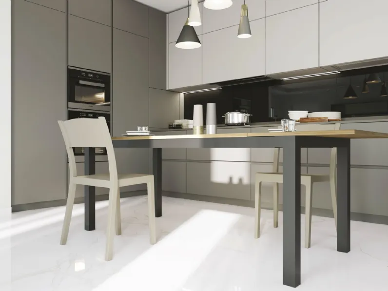 Tavolo allungabile in melaminico rovere Easy di Zamagna