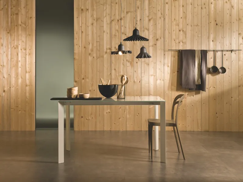 Tavolo allungabile in vetro Tantra di Elementi