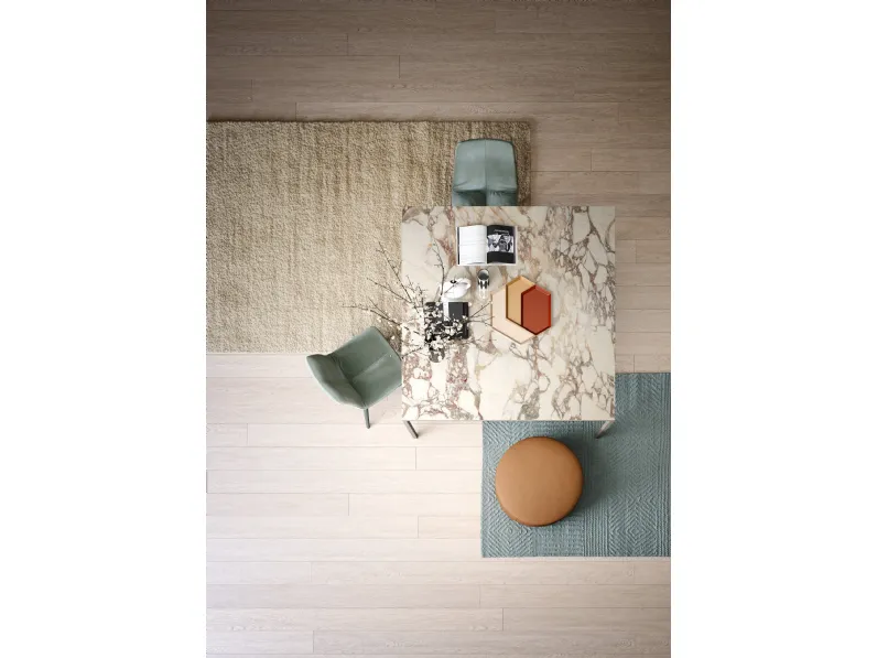 Tavolo quadrato Filo in Light Stone di Novamobili