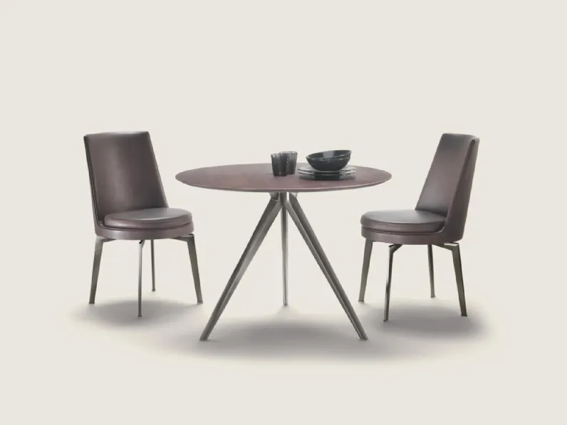 Tavolo rotondo con piano in legno Zefiro di Flexform