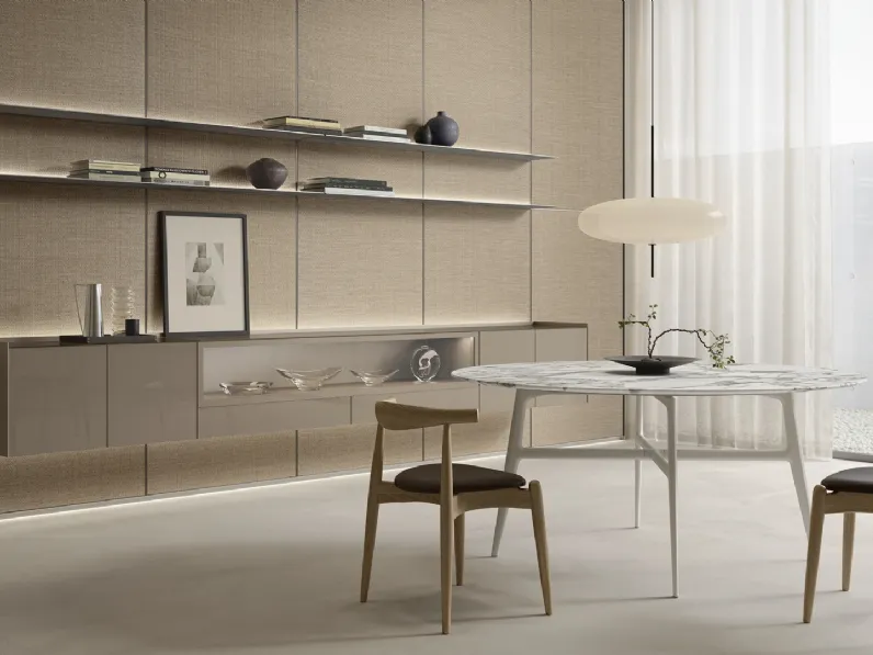 Tavolo rotondo Francis con top in marmo di Rimadesio