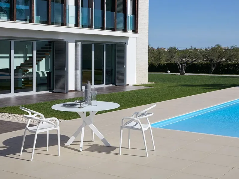 Tavolo in vetro Giotto T25 con top in vetro di Friulsedie