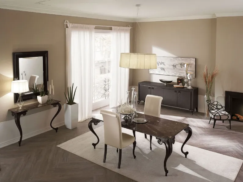 Tavolo classico con piano in marmo George di Cantori