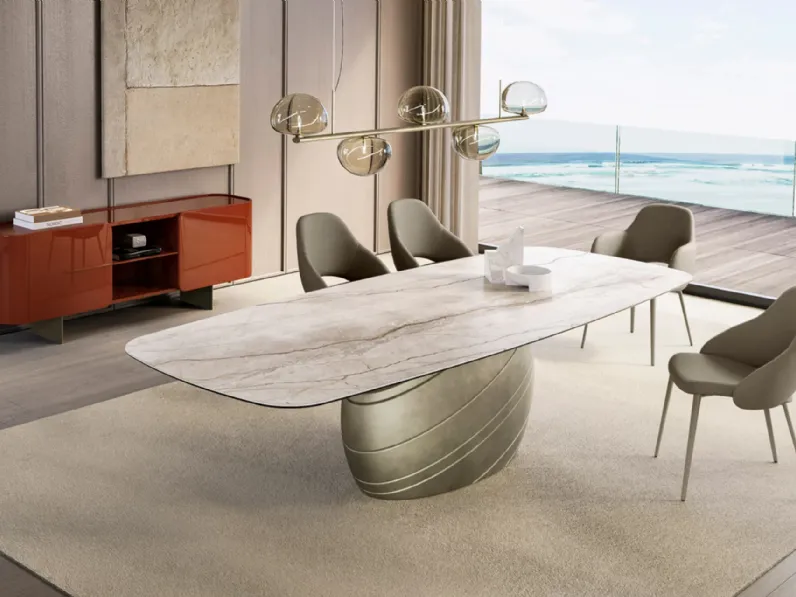 Tavolo Giove con top in ceramica di Eforma