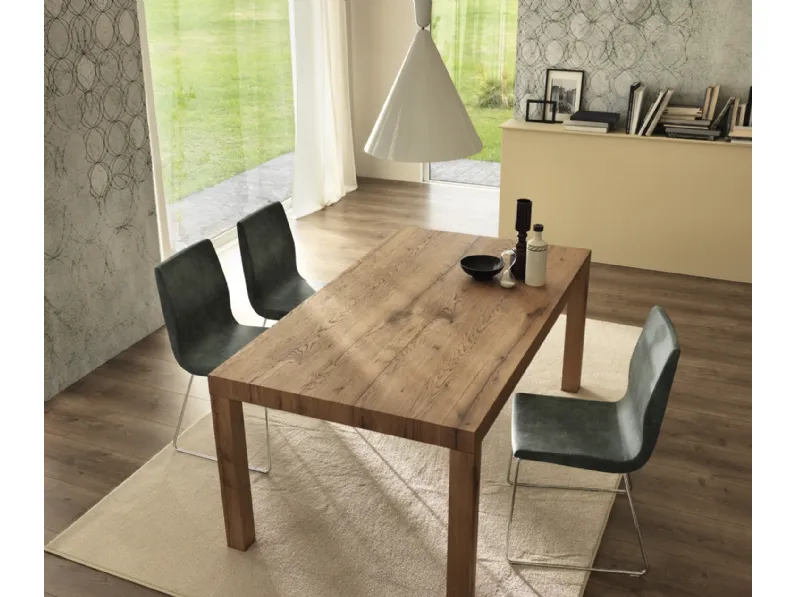 Tavolo Pegaso in impiallacciato di rovere spaccato di Gipi Le Sedie