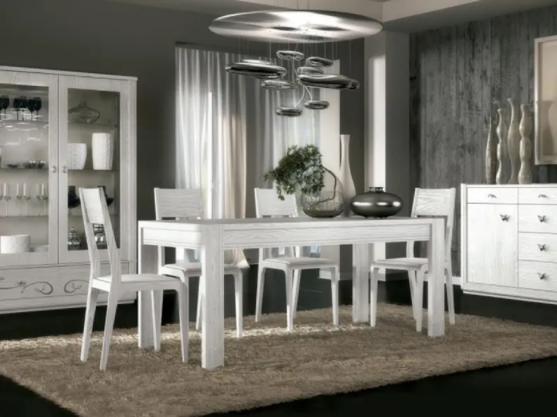 Tavolo Giselle art 4202 in laccato Bianco di Padovani Mobili