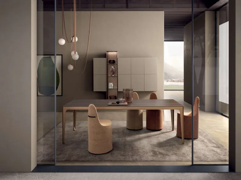 Tavolo Grand More con top in legno di Presotto