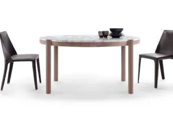 Tavolo in legno e marmo Gustav di Flexform