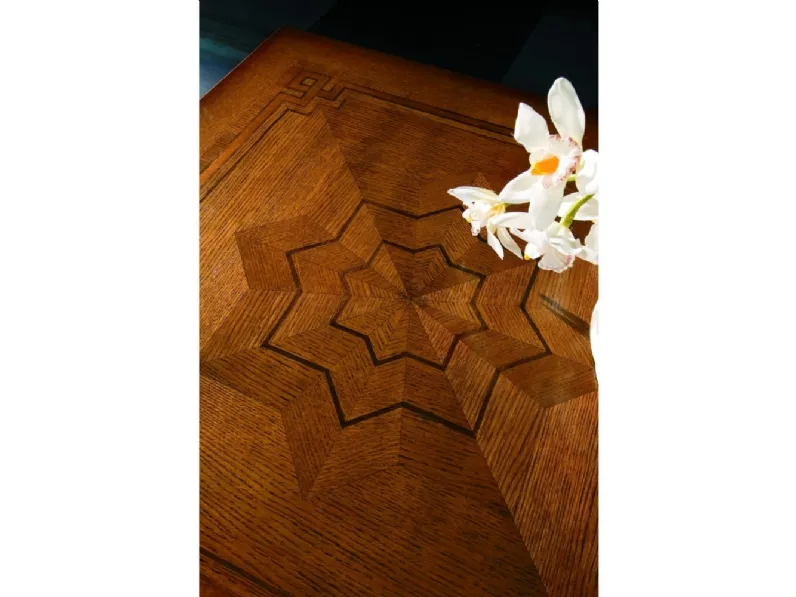Tavolo a libro con intarsio stella di rovere H594 di Fratelli Raffagnini