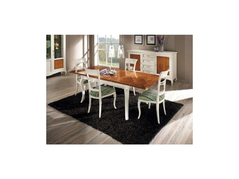 Tavolo in legno con intarsio H609 di Fratelli Raffagnini