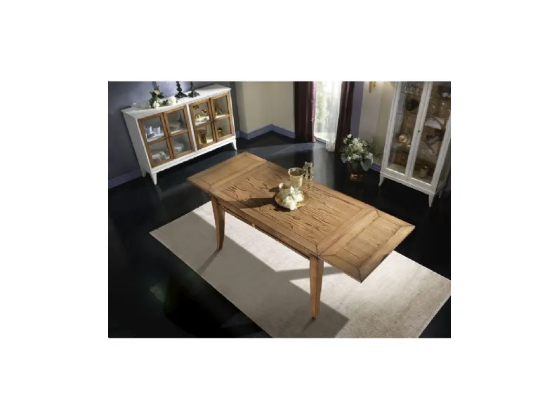 Tavolo moderno allungabile in castagno H916/C di Fratelli Raffagnini