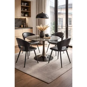 Tavolo rotondo effetto marmo High Society di Kare Design