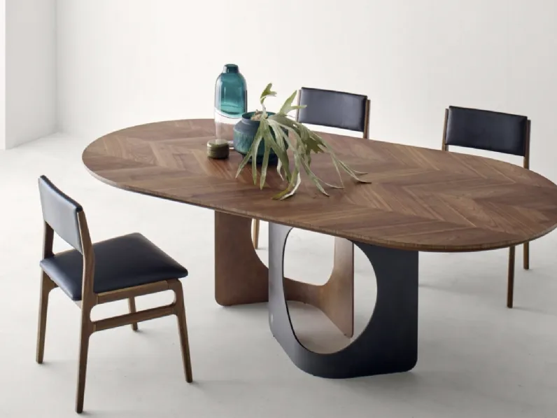Tavolo Hole Ovale in Noce di Modesign