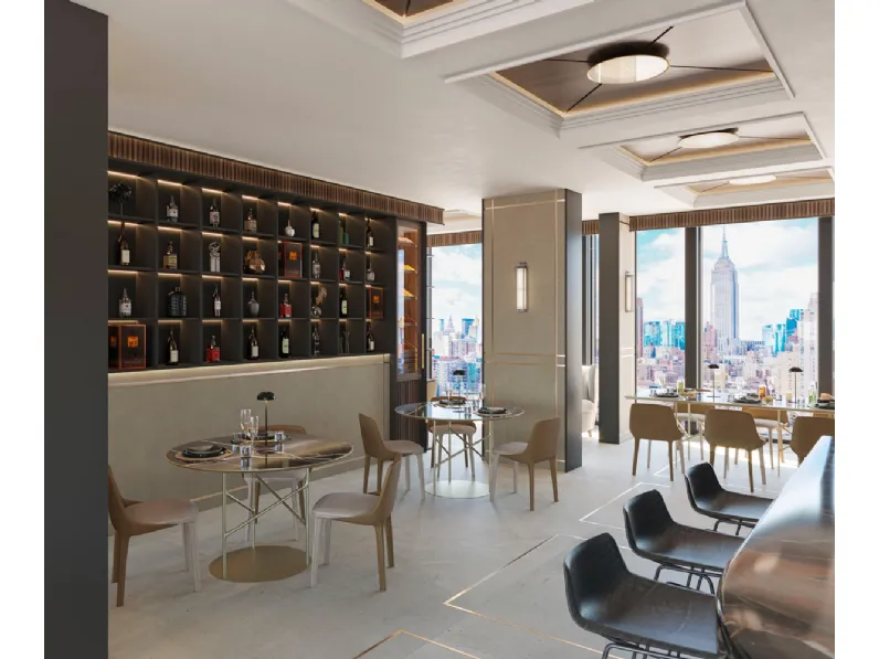 Tavolo rotondo Alexander con top in marmo di Horm