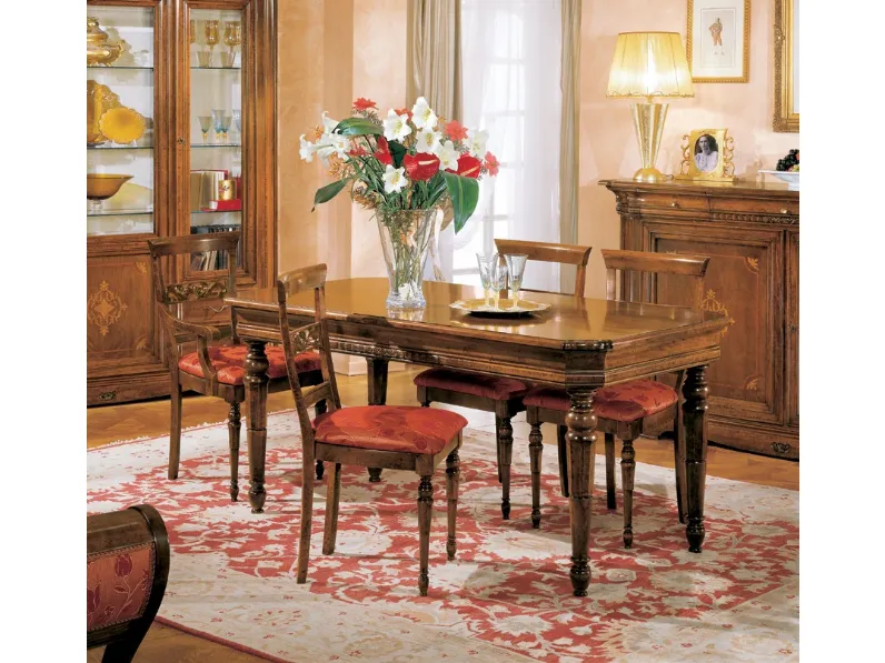 Tavolo rettangolare allungabile in legno I Dogi di Venezia di Euromobili