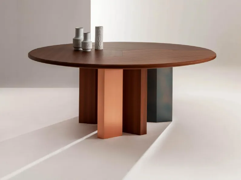 Tavolo con piano in legno Imperfetto rotondo di Laura Meroni