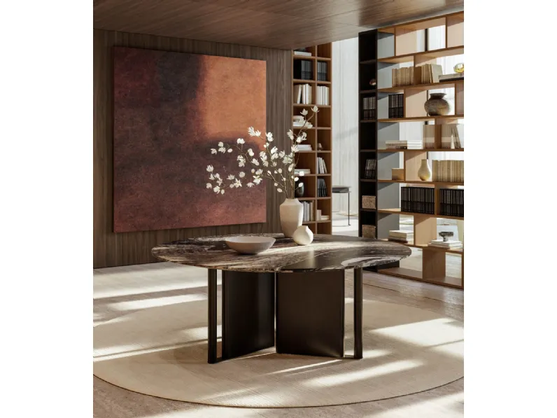 Tavolo In-Between con top in marmo di Lema