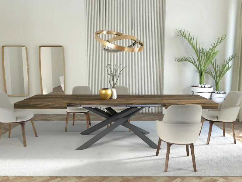 Tavolo Infinity in laminato Noce Canaletto di Abitare Interior