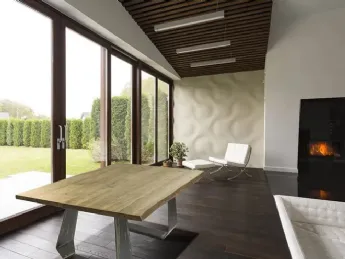 Il tavolo Infinity M1 di Bamart unisce design minimalista e robustezza per un living contemporaneo.