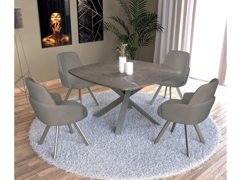 Tavolo allungabile in laminato Infinity-Q di Abitare Interior