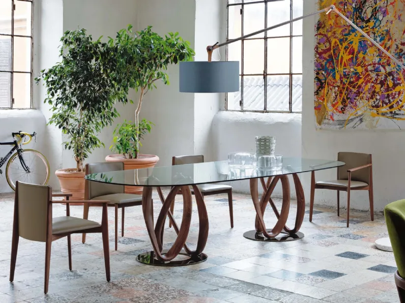 Tavolo in cristallo Infinity di Porada