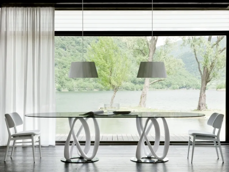 Tavolo in cristallo Infinity di Porada