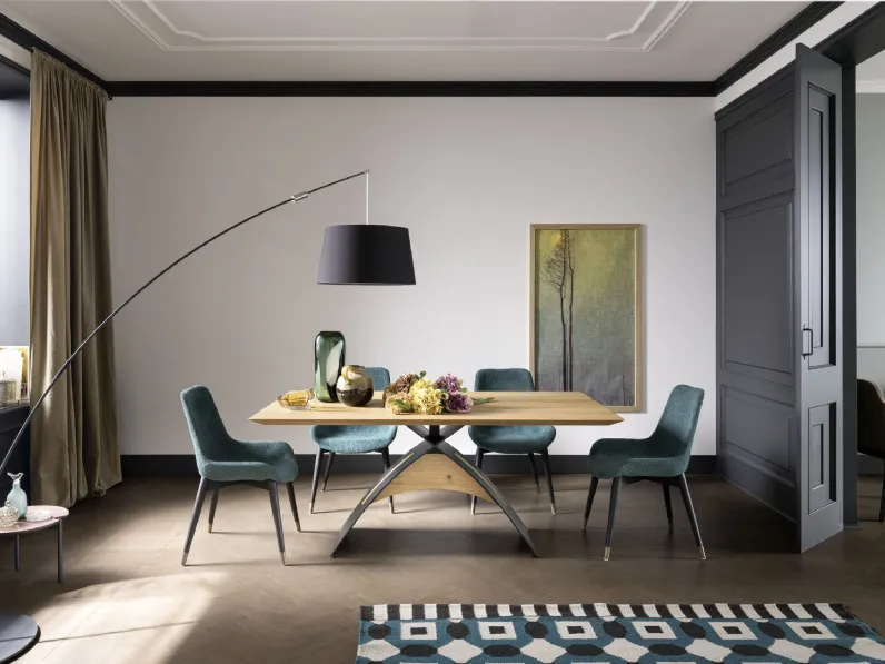 Tavolo Italo in rovere e acciaio di Alta Corte