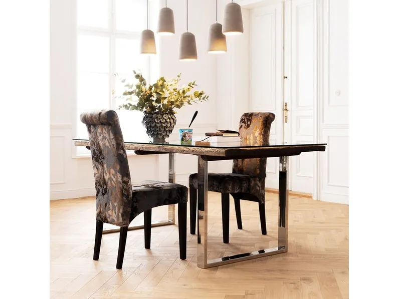 Tavolo Rustico in legno e vetro di Kare Design