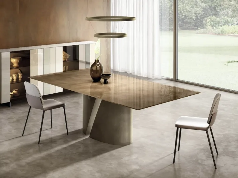 Tavolo Wadi 2515X in vetro di Lago