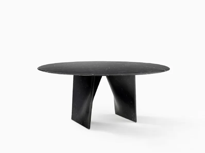 Tavolo Lambda in marmo Nero Marquinia di Rimadesio